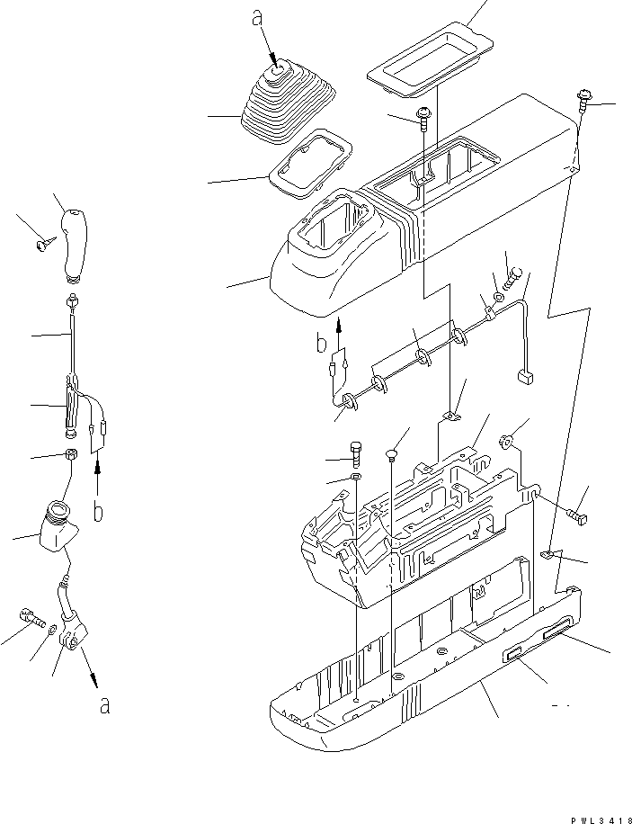 Excavators Komatsu / PC100-6S S/N 40001-UP(pc100-8r) / FLOOR FRAME (RIGHT STAND) (LEVER AND COVER) (HYDRAULIC TYPE)(#46059-)(211370 : K1110-06A0A)