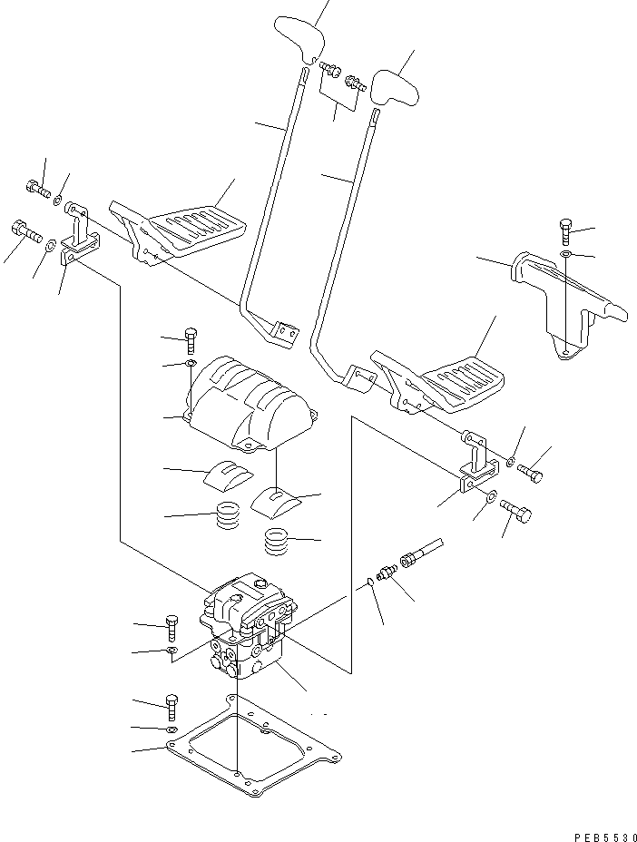Excavators Komatsu / PC100-6S S/N 40001-UP(pc100-8r) / FLOOR FRAME (TRAVEL LEVER) (1 ACTUATOR)(#45000-45202)(211430 : K1110-10A1)