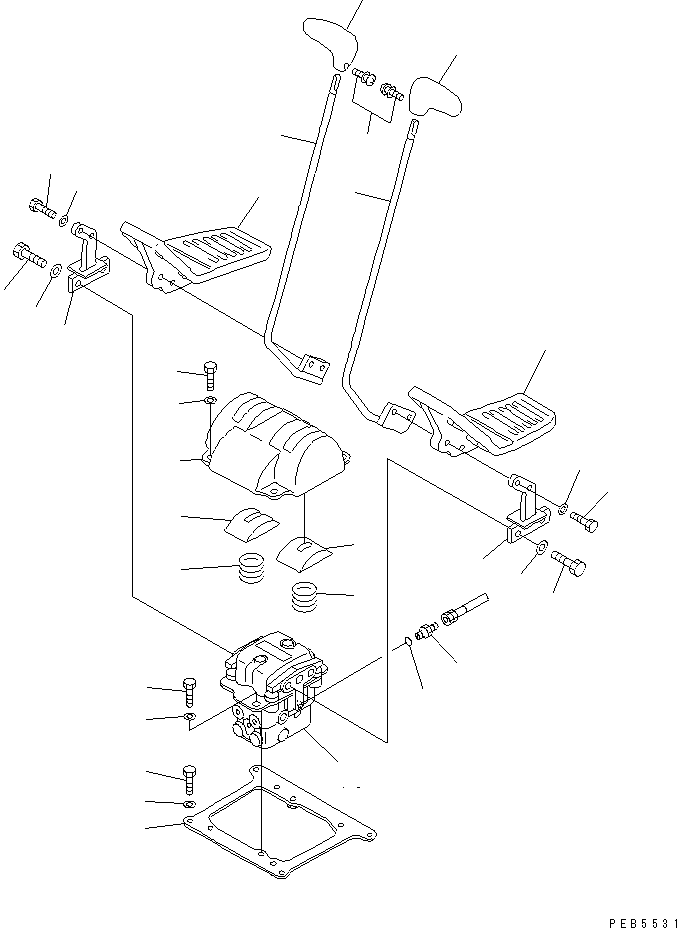 Excavators Komatsu / PC100-6S S/N 40001-UP(pc100-8r) / FLOOR FRAME (TRAVEL LEVER) (2 ACTUATOR)(#45000-45202)(211460 : K1110-10A8)