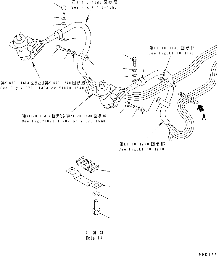 Excavators Komatsu / PC100-6S S/N 40001-UP(pc100-8r) / FLOOR FRAME (P.P.C. WORK LINE CLIPING)(#45000-46058)(211590 : K1110-14A0)
