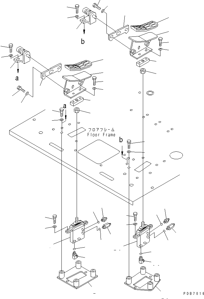 Excavators Komatsu / PC100-6S S/N 40001-UP(pc100-8r) / FLOOR FRAME (CONTROL PEDAL) (2 ACTUATER)(#45000-)(211690 : K1110-20A8)