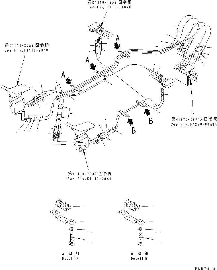 Excavators Komatsu / PC100-6S S/N 40001-UP(pc100-8r) / FLOOR FRAME (ATTACHMENT P.P.C. LINE) (2 ACTUATOR)(#45000-46058)(211720 : K1110-21A8)