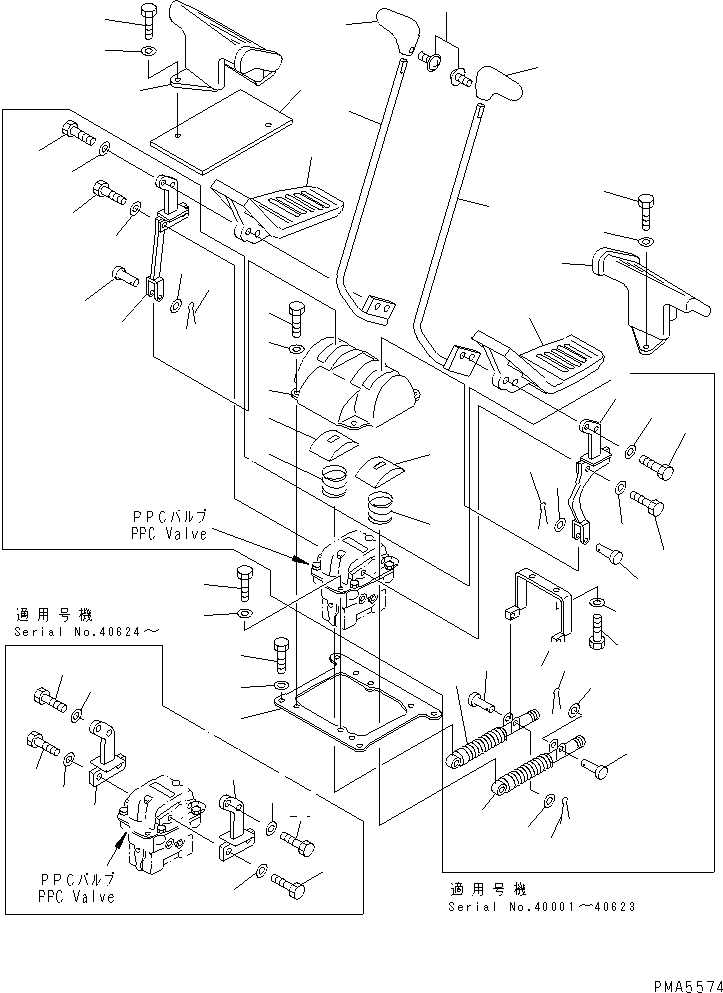 Excavators Komatsu / PC100-6S S/N 40001-UP(pc100-8r) / TRAVEL LEVER(#40001-44999)(211830 : K1410-01A0)