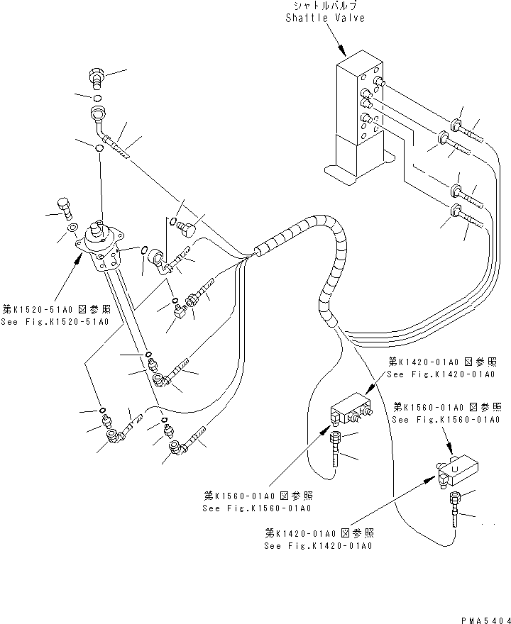 Excavators Komatsu / PC100-6S S/N 40001-UP(pc100-8r) / FLOOR (P.P.C. WORK LINE R.H.)(#40001-44999)(211890 : K1520-02A0)