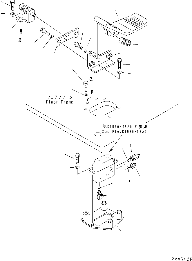 Excavators Komatsu / PC100-6S S/N 40001-UP(pc100-8r) / FLOOR (2-ACTUATER ATTACHMENT CONTROL PEDAL)(#40001-40623)(211950 : K1530-02A4)