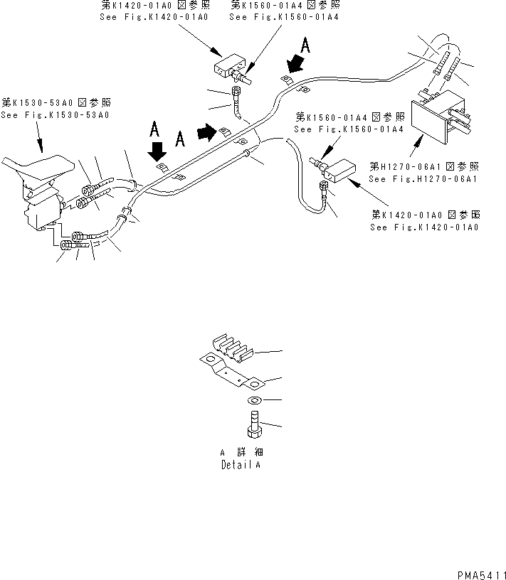 Excavators Komatsu / PC100-6S S/N 40001-UP(pc100-8r) / FLOOR (2-ACTUATER ATTACHMENT P.P.C. LINE)(#40001-44999)(211990 : K1540-02A4)