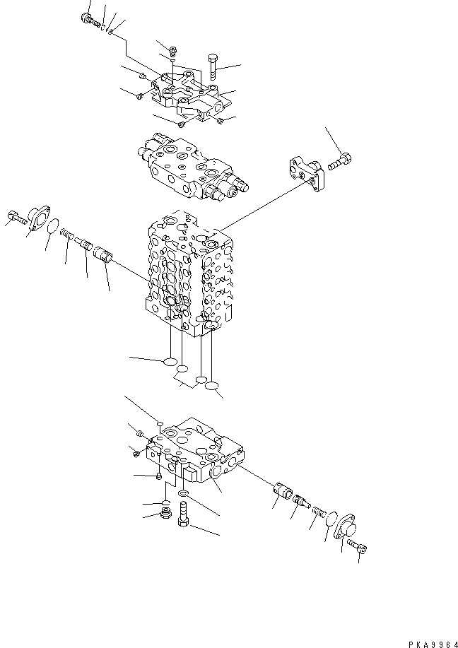 Excavators Komatsu / PC100-6S S/N 40001-UP(pc100-8r) / MAIN VALVE (1-ACTUATOR) (5/10)(#41401-42553)(481860 : Y1662-45A0B)