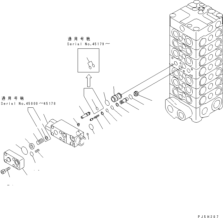Excavators Komatsu / PC100-6S S/N 40001-UP(pc100-8r) / MAIN VALVE (7-VALVE) (10/13)(#45000-)(482320 : Y1663-10A0)