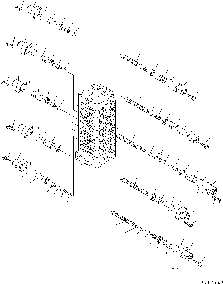 Excavators Komatsu / PC100-6S S/N 40001-UP(pc100-8r) / MAIN VALVE (7-VALVE) (2/13) (SAGA SPEC.)(#45000-)(482510 : Y1663-82A1)