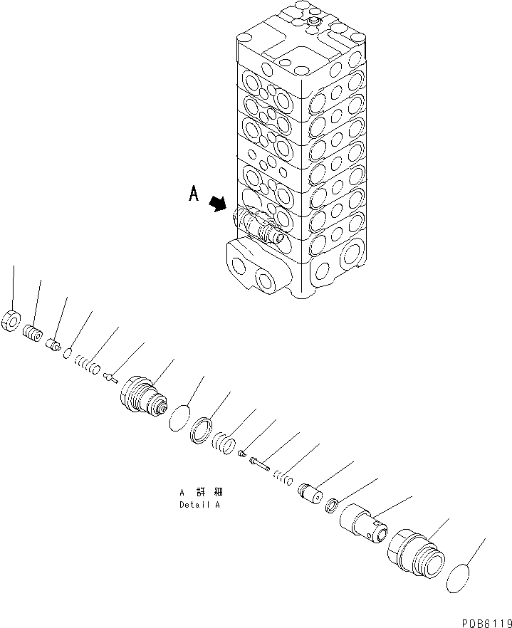 Excavators Komatsu / PC100-6S S/N 40001-UP(pc100-8r) / MAIN VALVE (7-VALVE) (7/13) (SAGA SPEC.)(#45000-)(482560 : Y1663-87A1)