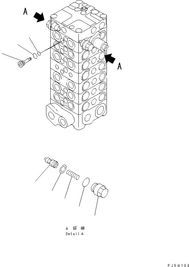 Excavators Komatsu / PC100-6S S/N 40001-UP(pc100-8r) / MAIN VALVE (7-VALVE) (13/13) (SAGA SPEC.)(#45000-)(482620 : Y1663-93A1)