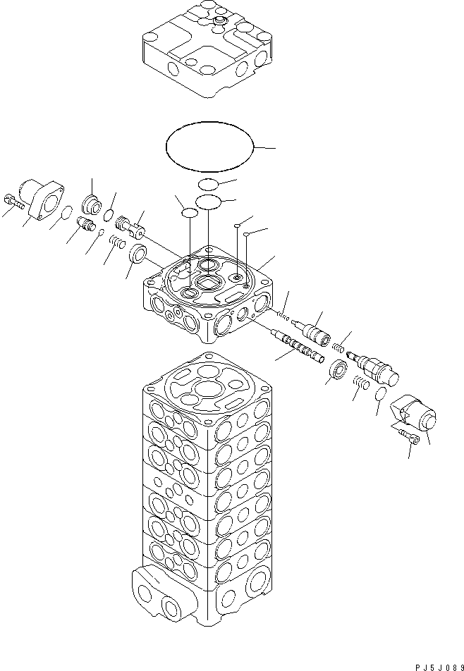Excavators Komatsu / PC100-6S S/N 40001-UP(pc100-8r) / MAIN VALVE (8-VALVE) (14/15)(#45000-)(483330 : Y1665-14A0)