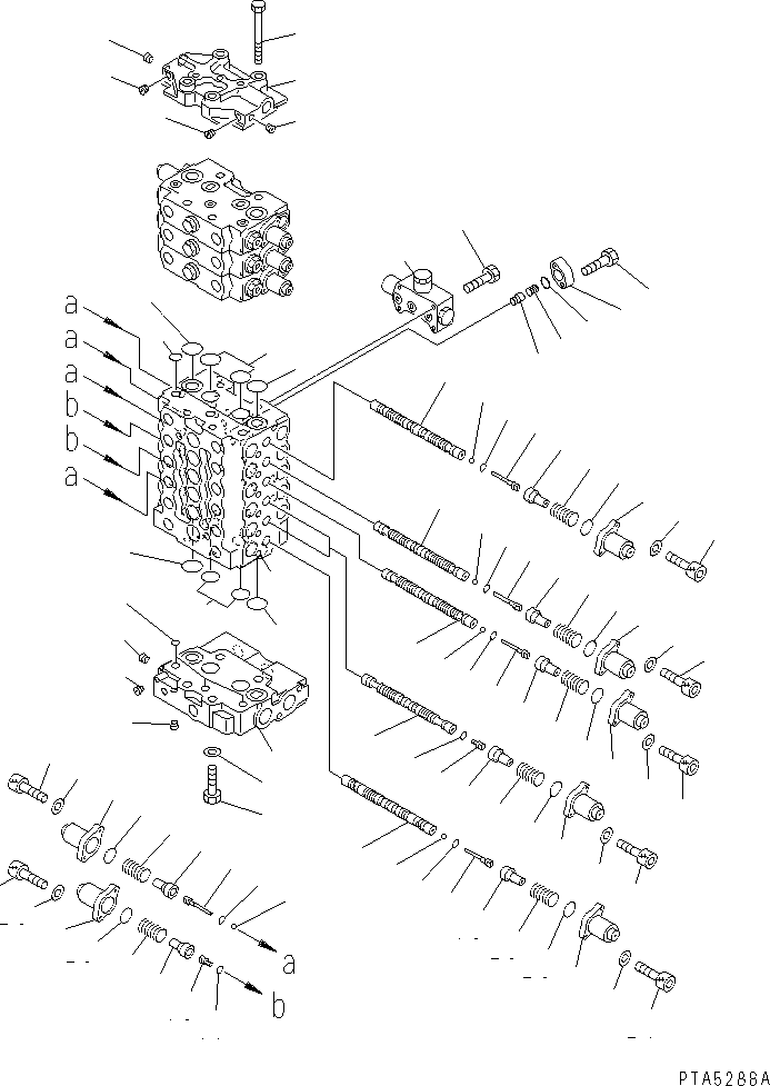 Excavators Komatsu / PC100-6S S/N 40001-UP(pc100-8r) / MAIN VALVE (3-ACTUATOR) (1/10)(#40001-41229)(483510 : Y1666-01A0)