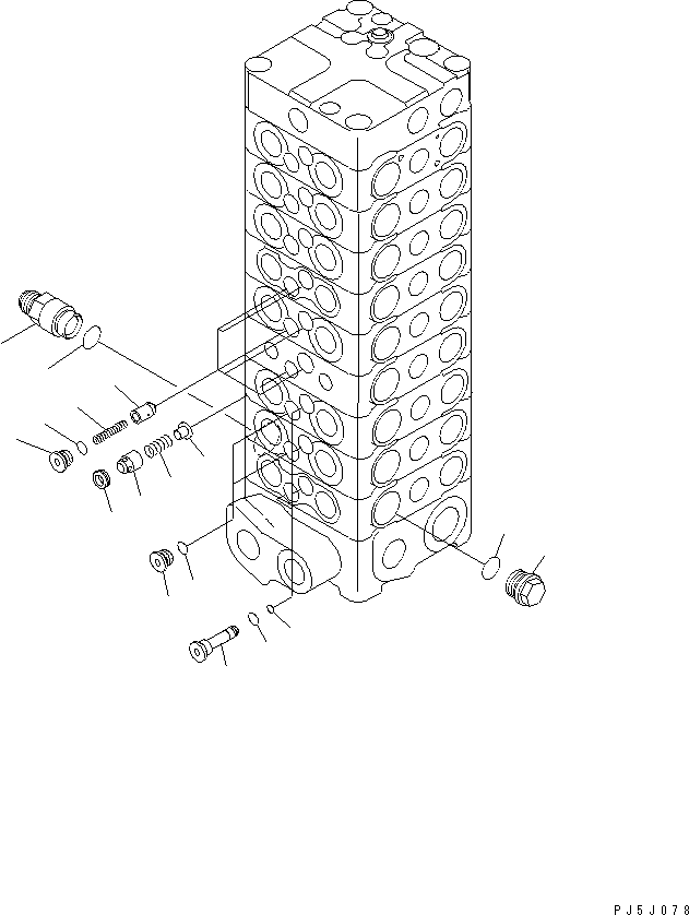 Excavators Komatsu / PC100-6S S/N 40001-UP(pc100-8r) / MAIN VALVE (9-VALVE) (4/15)(#45000-)(483890 : Y1667-04A0)