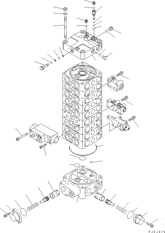 Excavators Komatsu / PC100-6S S/N 40001-UP(pc100-8r) / MAIN VALVE (9-VALVE) (5/15)(#45000-)(483900 : Y1667-05A0)