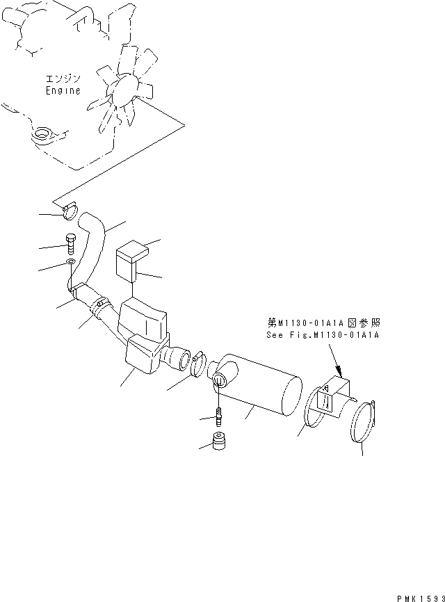 Excavators Komatsu / PC100-6Z S/N 40001-UP(pc100-9r) / AIR CLEANER (DOUBLE ELEMENT)(#45438-46826)(030050 : B0200-01A4B)