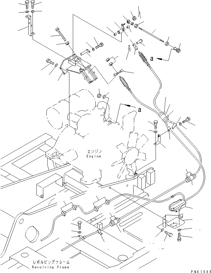Excavators Komatsu / PC100-6Z S/N 40001-UP(pc100-9r) / FUEL CONTROL (BRACKET AND ROD) (WITH ONE-TUCH DECELERATION)(#45416-46826)(030070 : B0400-01A7)