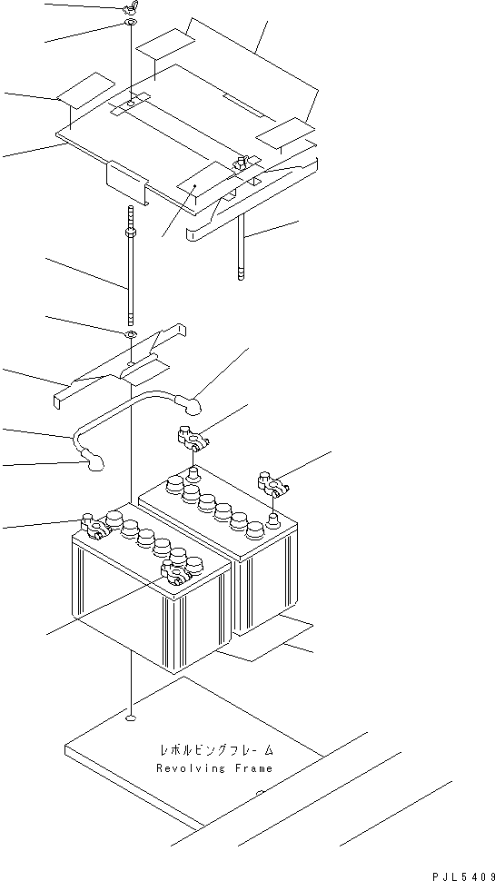 Komatsu parts book diagram for PC100-6Z S/N 40001-UP: BATTERY (LARGE CAPACITY)(#46814-)