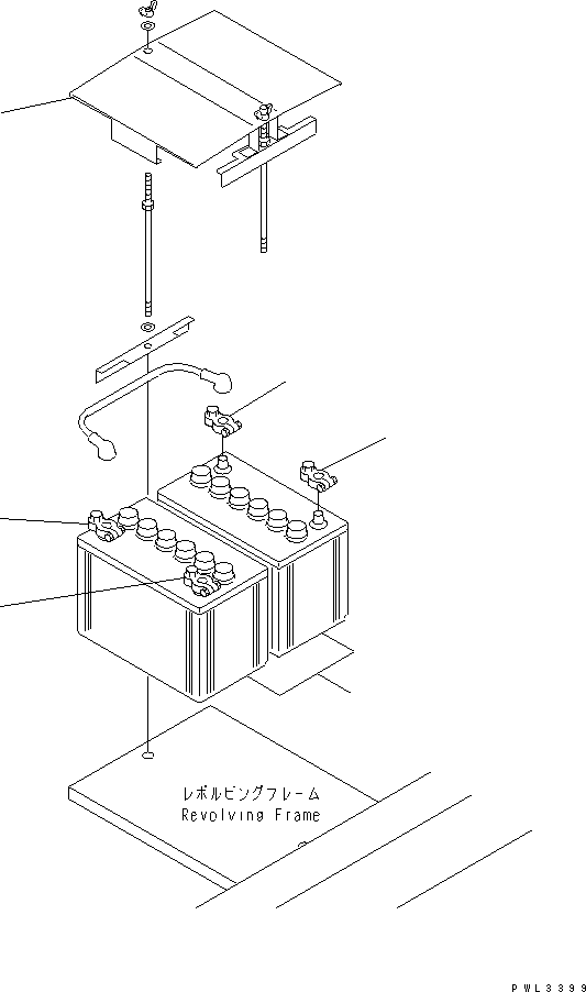 Komatsu parts book diagram for PC100-6Z S/N 40001-UP: BATTERY(#45000-)