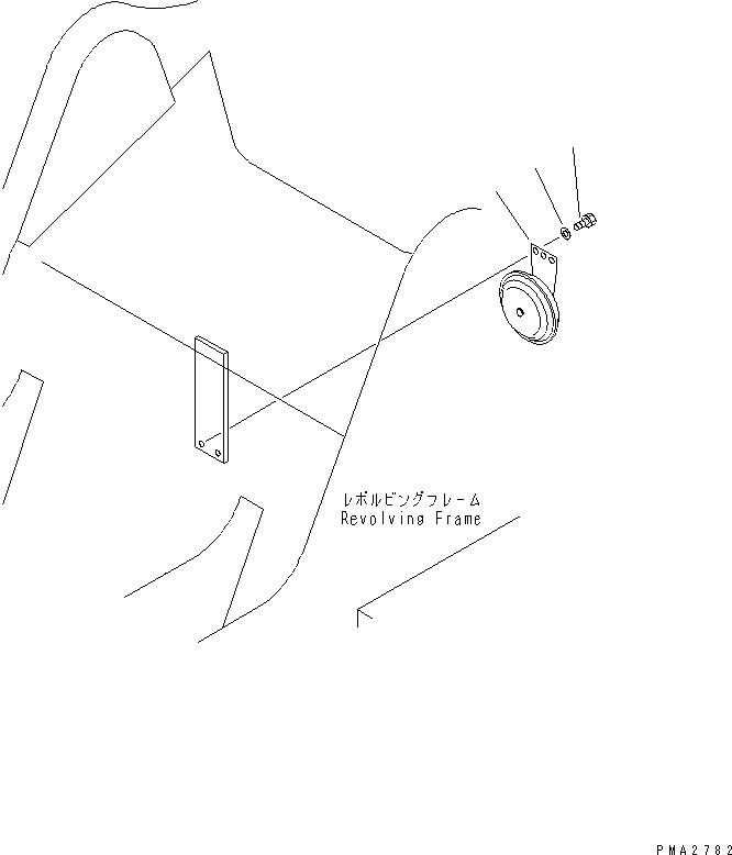 Komatsu parts book diagram for PC100-6Z S/N 40001-UP: HORN