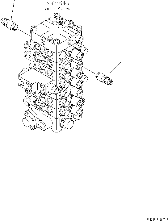 Komatsu parts book diagram for PC100-6Z S/N 40001-UP: MAIN VALVE (1 ACTUATOR) (ADD. PARTS)(#45000-)