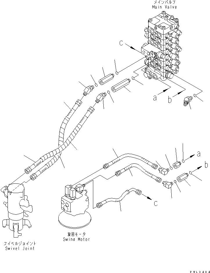 Excavators Komatsu / PC100-6Z S/N 40001-UP(pc100-9r) / VALVE PIPING (SWING AND TRAVEL)(#45000-)(150180 : H1220-01A0A)