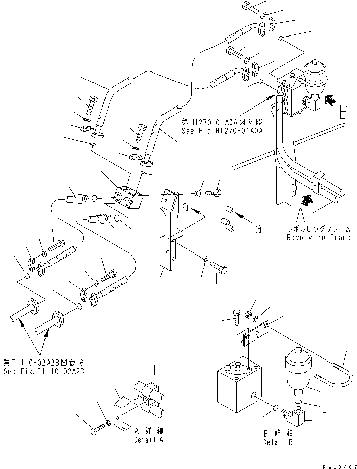 Excavators Komatsu / PC100-6Z S/N 40001-UP(pc100-9r) / ATTACHMENT LINE (CONVERTIBLE VALVE AND JOINT BLOCK PIPING)(#46331-)(150310 : H1270-02A4B)