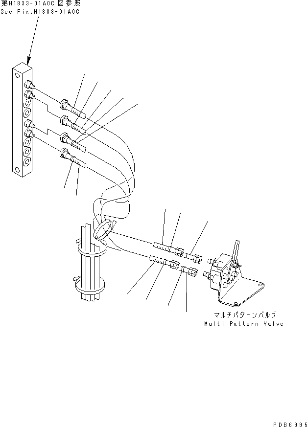 Excavators Komatsu / PC100-6Z S/N 40001-UP(pc100-9r) / MALTIPLE PATTERN (PIPING) (2WAY)(#45000-46058)(150390 : H1280-02A1)