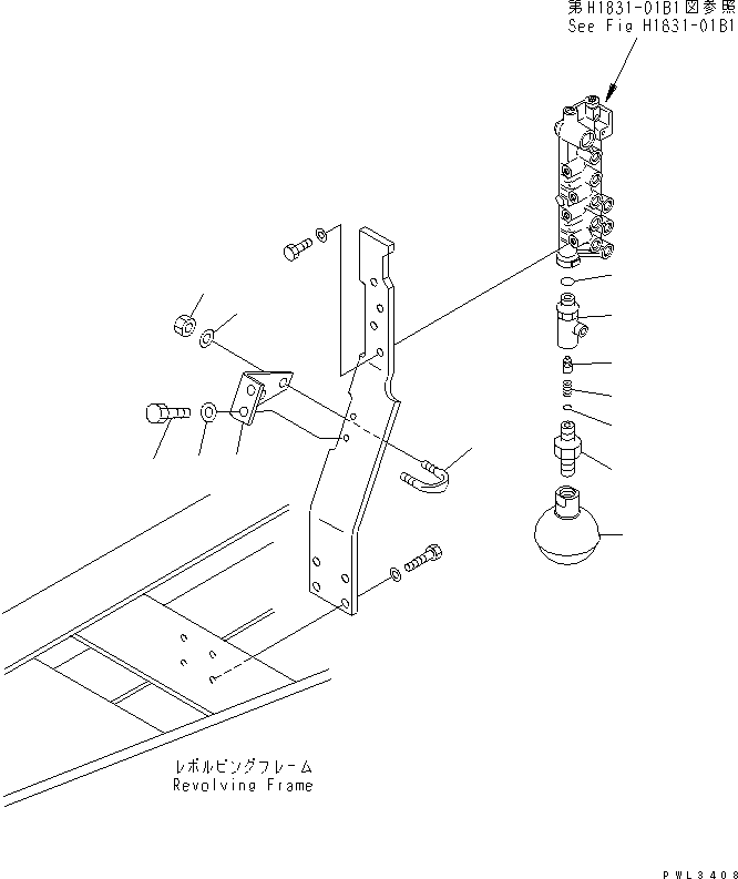 Excavators Komatsu / PC100-6Z S/N 40001-UP(pc100-9r) / SOLENOID VALVE LINE (SOLENOID VALVE BRACKET AND ACCUMULATOR)     (ATTACHMENT)(150480 : H1831-01B8)