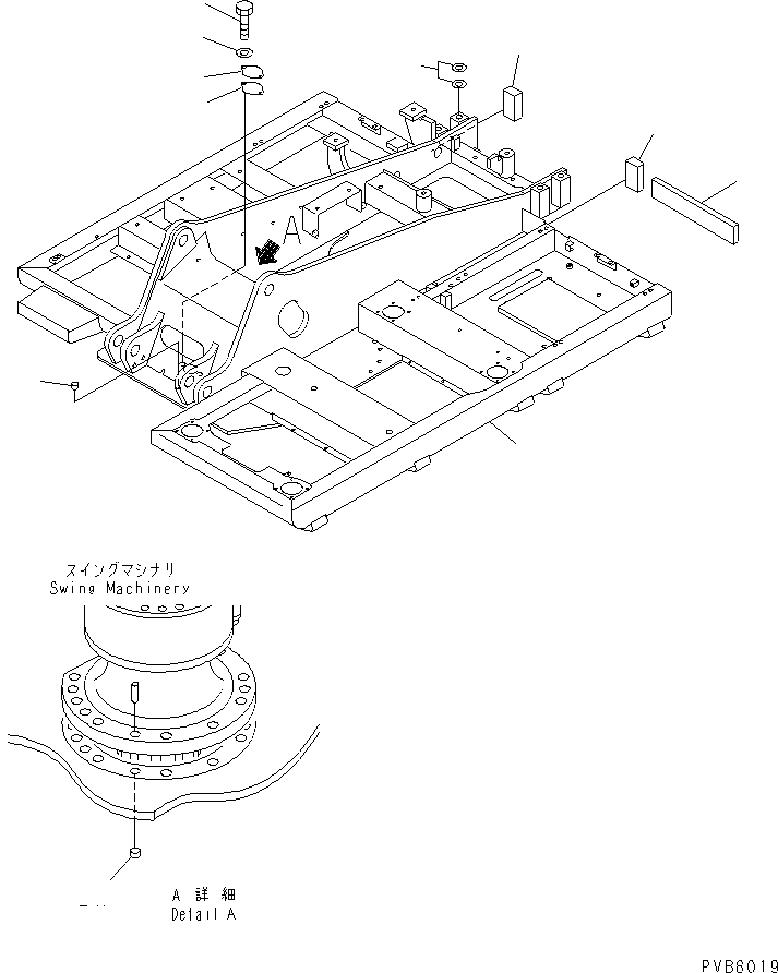 Komatsu parts book diagram for PC100-6Z S/N 40001-UP: REVOLVING FRAME (WITH 1-TUCH DECELERATION) (ATTACHMENT) (FOR SIDE BUMPER)(#45000-46826)