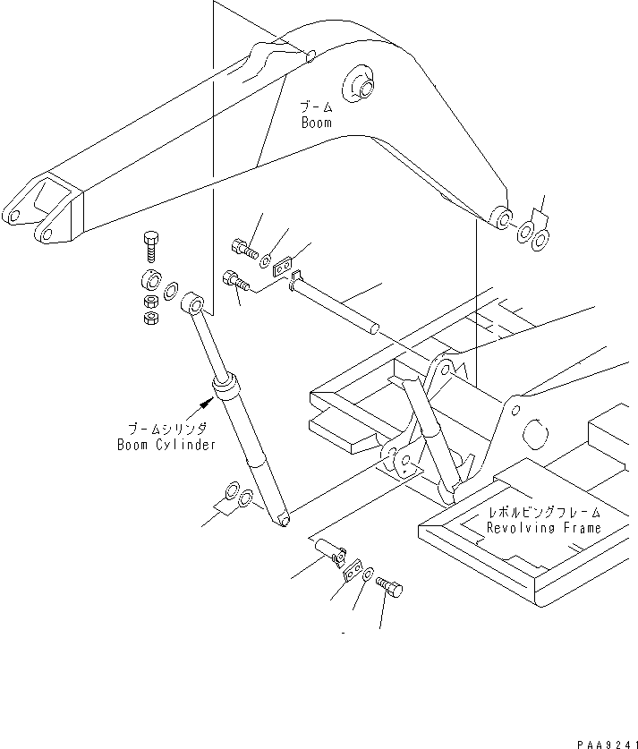 Komatsu parts book diagram for PC100-6Z S/N 40001-UP: BOOM FOOT PIN