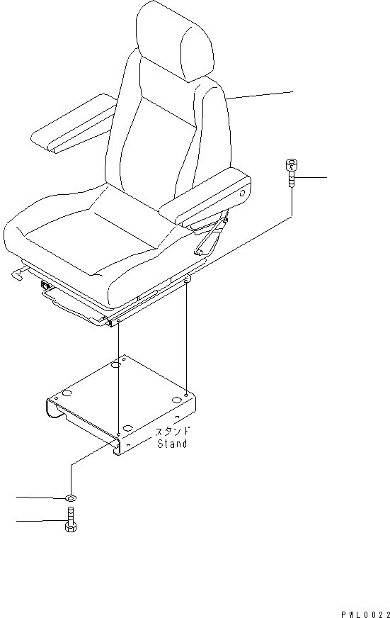 Komatsu parts book diagram for PC100-6Z S/N 40001-UP: OPERATOR'S SEAT (TILT) (FABRIC TYPE)(#46059-46826)
