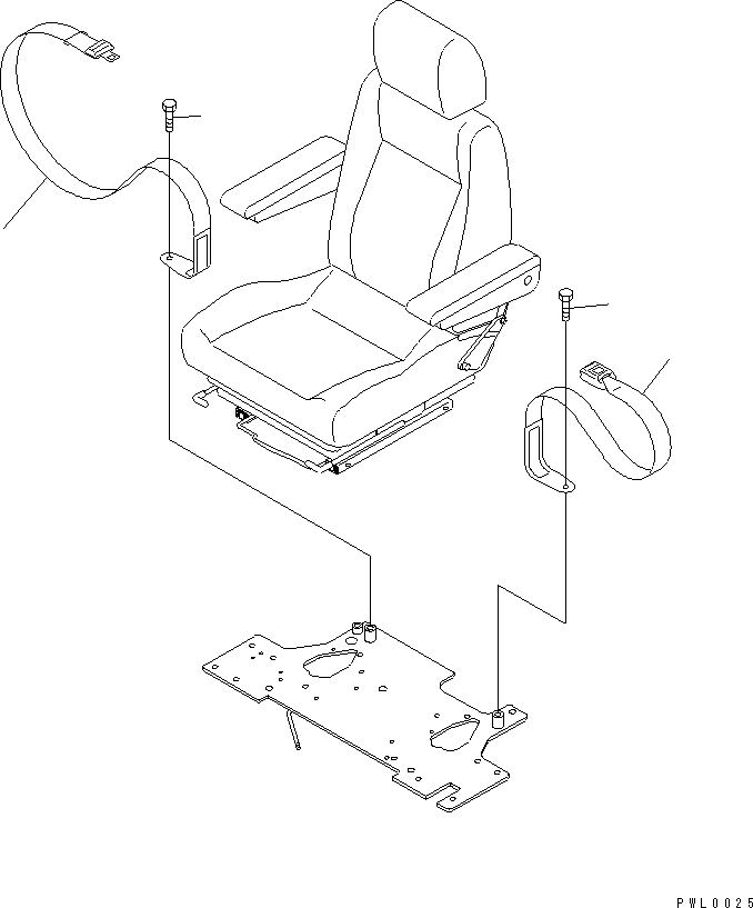 Komatsu parts book diagram for PC100-6Z S/N 40001-UP: SEAT BELT (50MM WIDE)(#46059-46826)