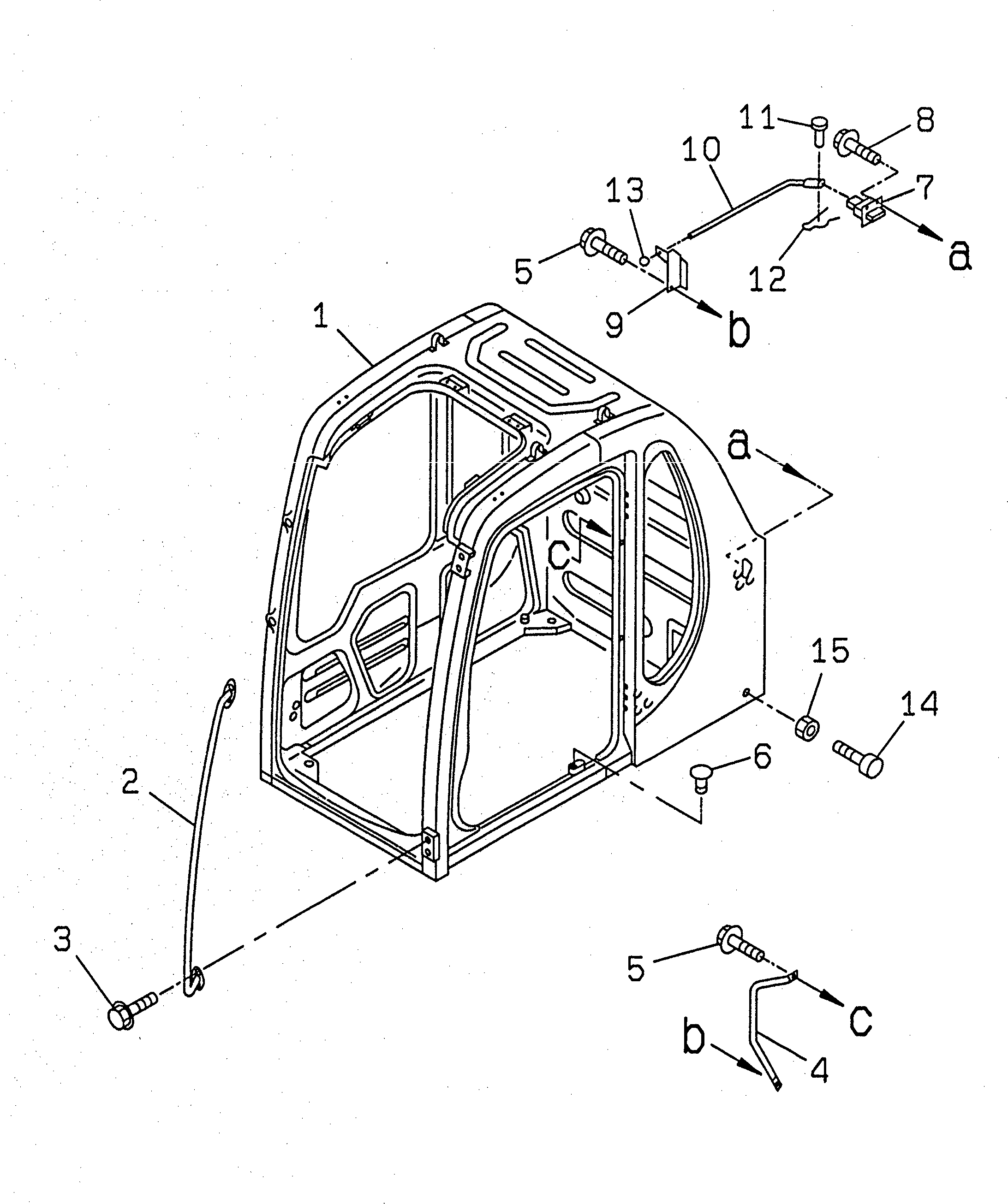 Komatsu parts book diagram for PC100-6Z S/N 40001-UP: OPERATOR'S CAB (CAB ? GRIP AND OPEN LOCK)(#45000-46826)