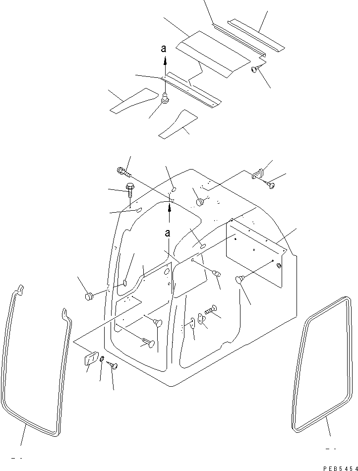 Komatsu parts book diagram for PC100-6Z S/N 40001-UP: OPERATOR'S CAB (INSIDE COVER)(#45438-45752)