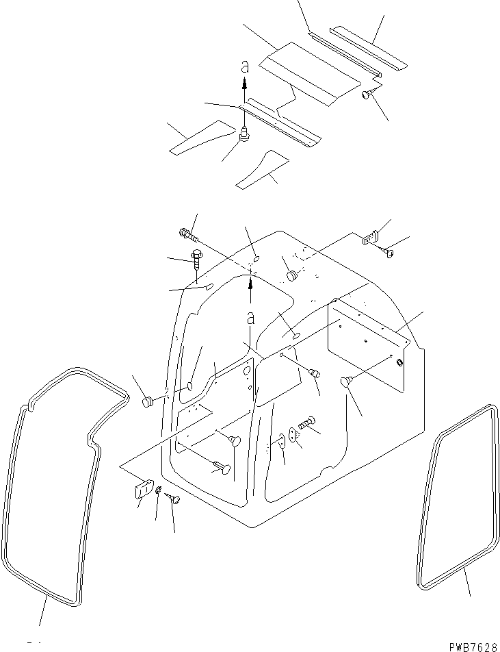 Komatsu parts book diagram for PC100-6Z S/N 40001-UP: OPERATOR'S CAB (INSIDE COVER)(#45753-46826)