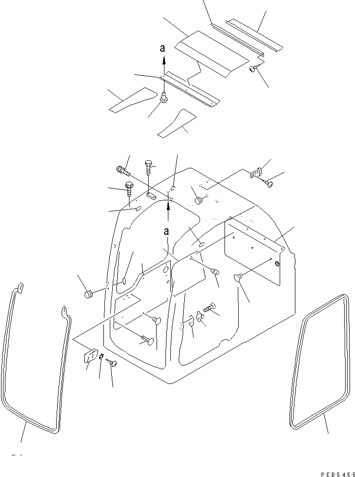 Komatsu parts book diagram for PC100-6Z S/N 40001-UP: OPERATOR'S CAB (INSIDE COVER) (WITH GUARD)(#45438-45752)
