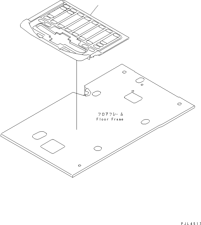 Komatsu parts book diagram for PC100-6Z S/N 40001-UP: FLOOR MAT (1-ACTUATER ATTACHMENT)(#46605-46826)