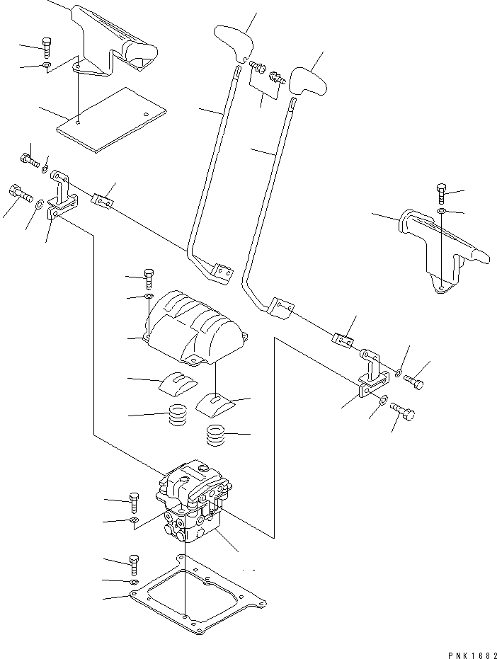 Komatsu parts book diagram for PC100-6Z S/N 40001-UP: FLOOR FRAME (TRAVEL LEVER) (WITHOUT PEDAL)(#45438-46058)