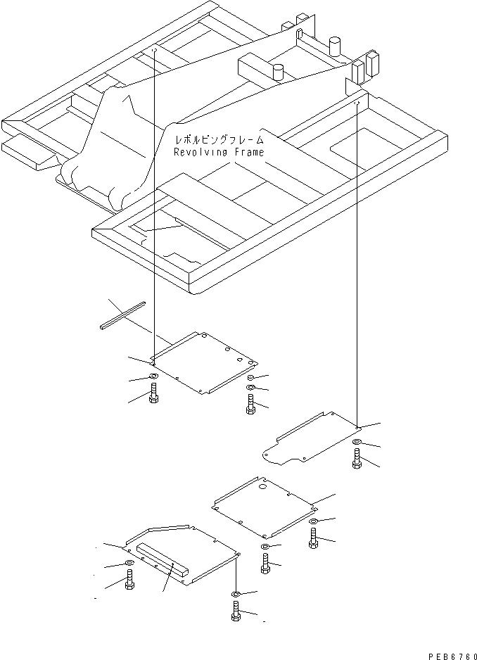 Komatsu parts book diagram for PC100-6Z S/N 40001-UP: UNDER COVER(#45000-46226)