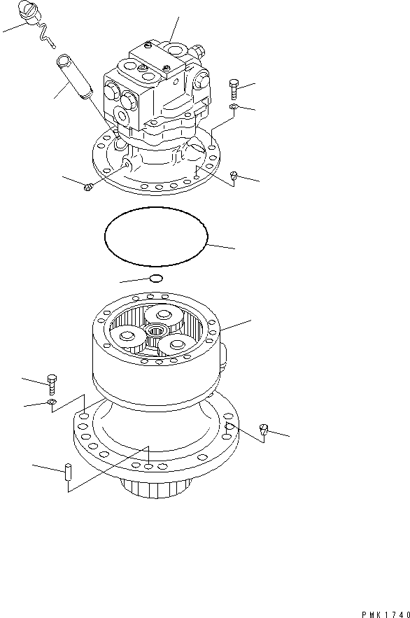 Komatsu parts book diagram for PC100-6Z S/N 40001-UP: SWING MACHINERY(#45438-46826)