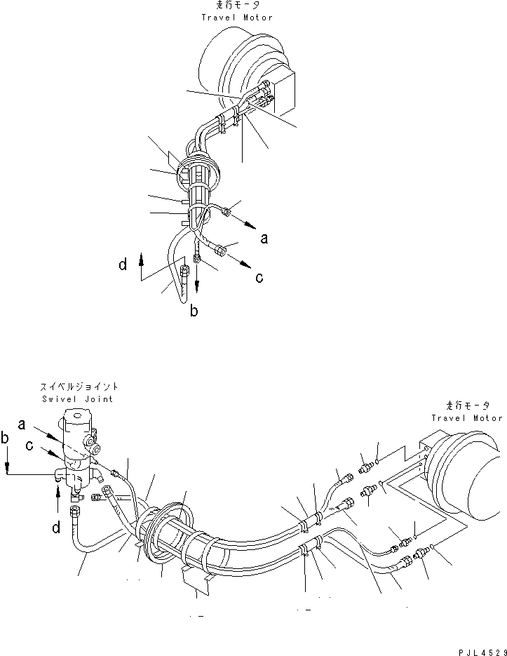 Excavators Komatsu / PC100-6Z S/N 40001-UP(pc100-9r) / TRAVEL PIPING LOWER(#45000-)(300010 : P1120-01A0C)