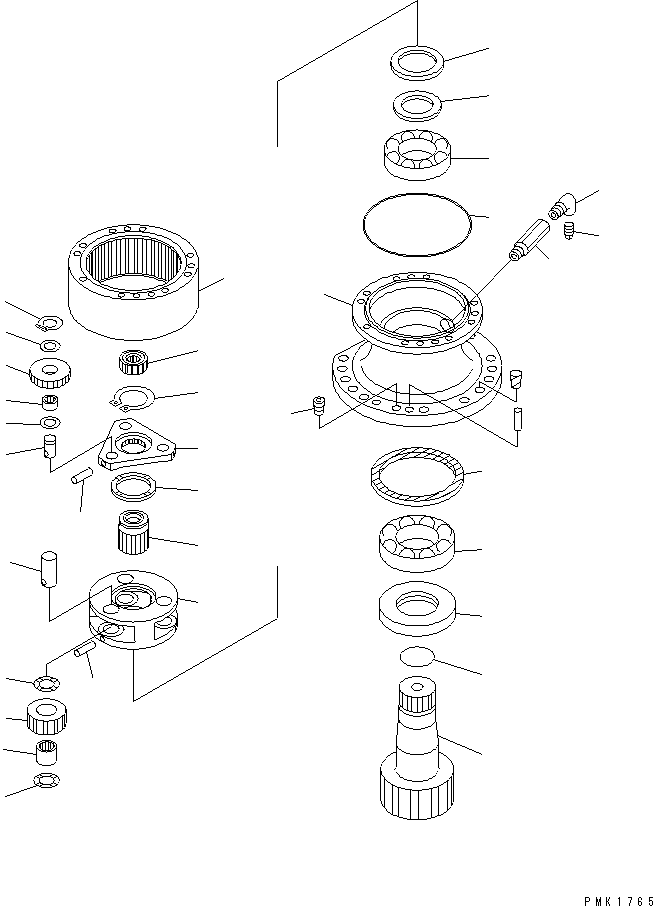 Komatsu parts book diagram for PC100-6Z S/N 40001-UP: SWING MACHINERY (INNER PARTS)