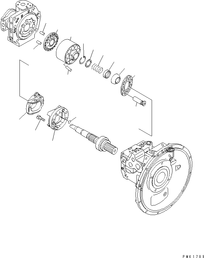 Komatsu parts book diagram for PC100-6Z S/N 40001-UP: MAIN PUMP (3/10)(#45438-46826)