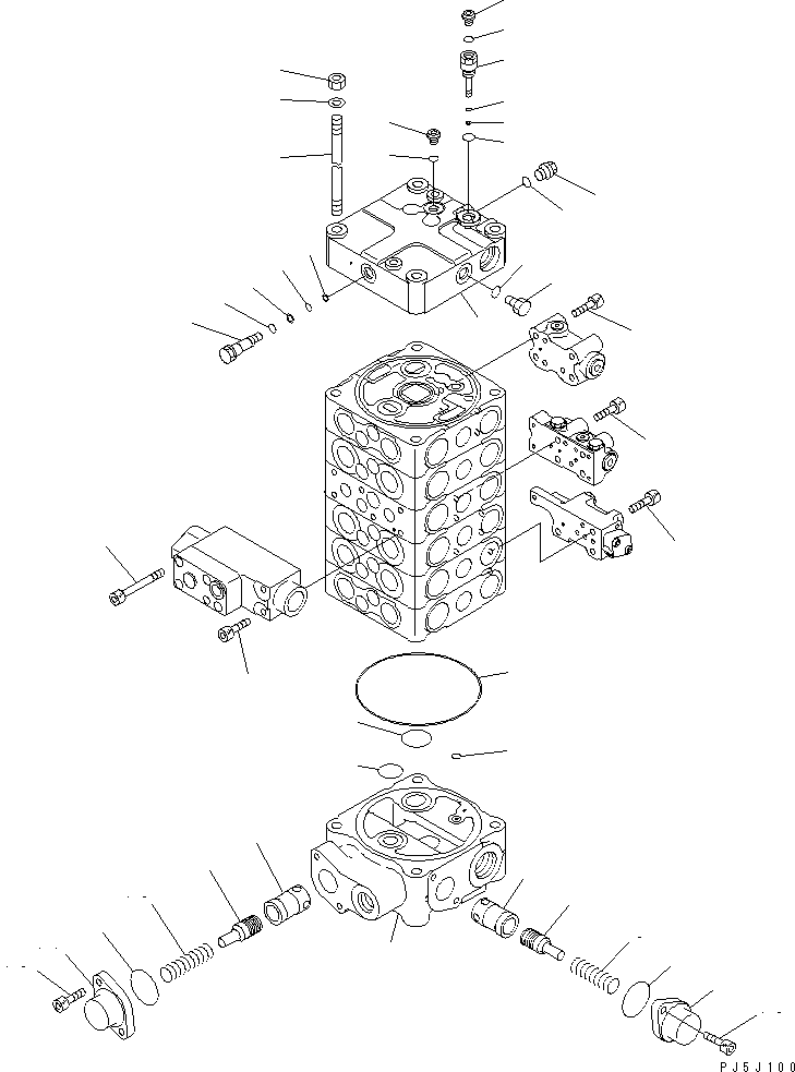 Komatsu parts book diagram for PC100-6Z S/N 40001-UP: MAIN VALVE (6-VALVE) (5/11)(#45416-46826)