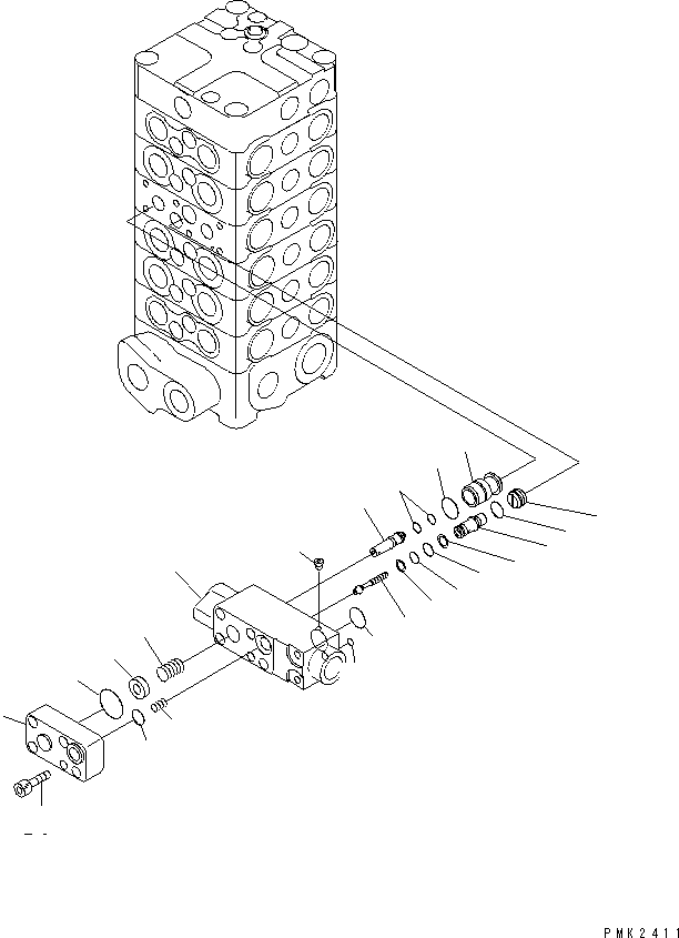 Komatsu parts book diagram for PC100-6Z S/N 40001-UP: MAIN VALVE (6-VALVE) (10/11)(#45416-46826)