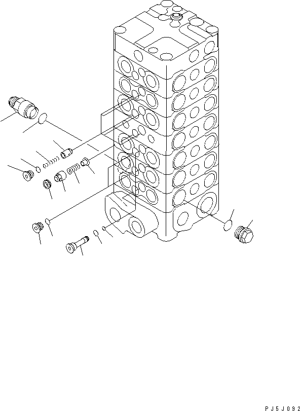 Komatsu parts book diagram for PC100-6Z S/N 40001-UP: MAIN VALVE (7-VALVE) (4/13)(#45416-46826)