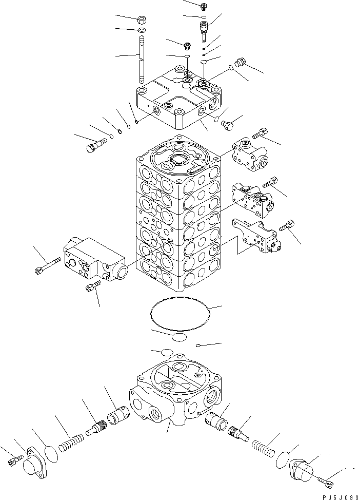 Komatsu parts book diagram for PC100-6Z S/N 40001-UP: MAIN VALVE (7-VALVE) (5/13)(#45416-46826)