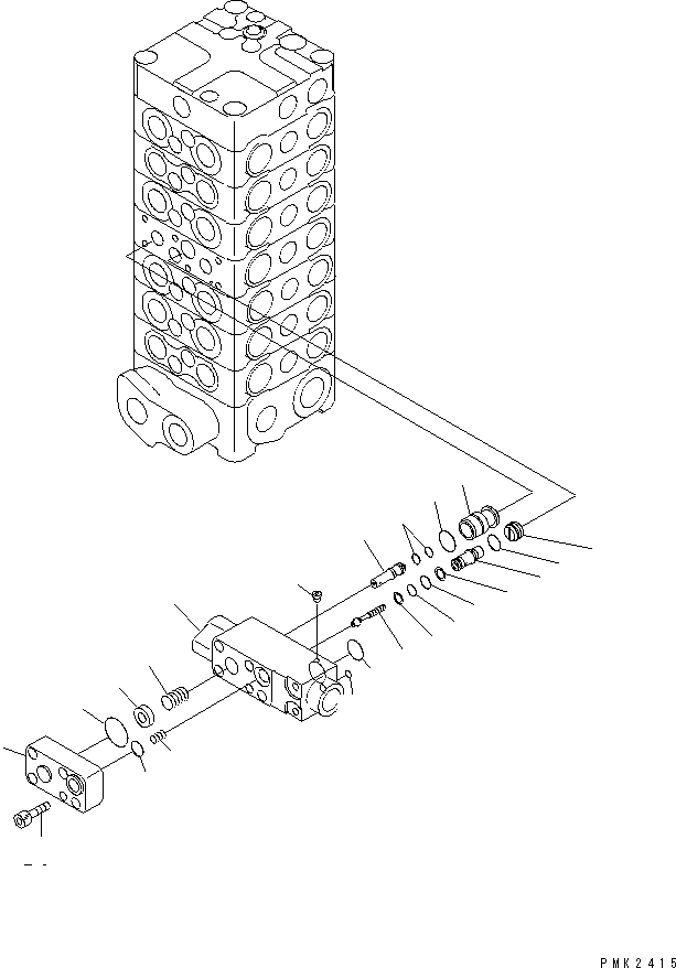 Komatsu parts book diagram for PC100-6Z S/N 40001-UP: MAIN VALVE (7-VALVE) (10/13)(#45416-46826)