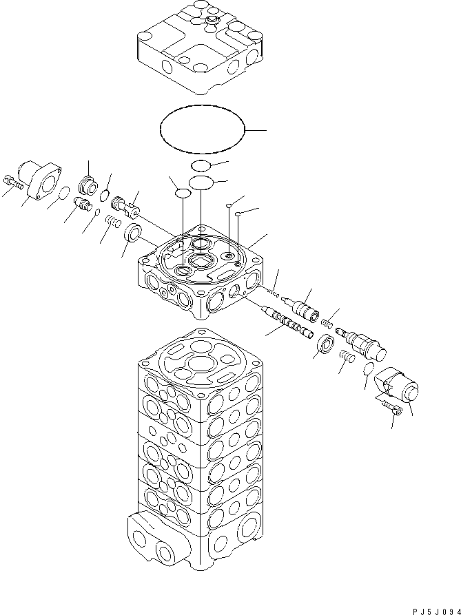 Komatsu parts book diagram for PC100-6Z S/N 40001-UP: MAIN VALVE (7-VALVE) (12/13) (CUSTOM)(#45438-46826)